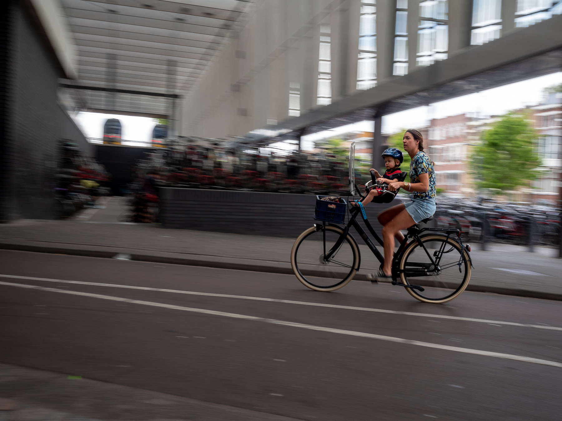 Woman and Child on a Bicycle